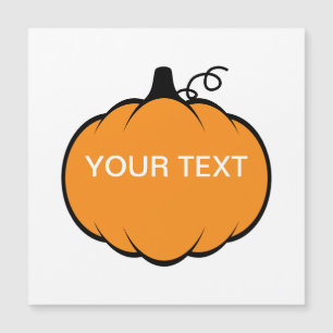 Imán de texto personalizado de dibujo de calabaza