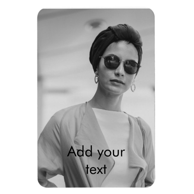 Imán de texto y foto personalizado (Vertical)