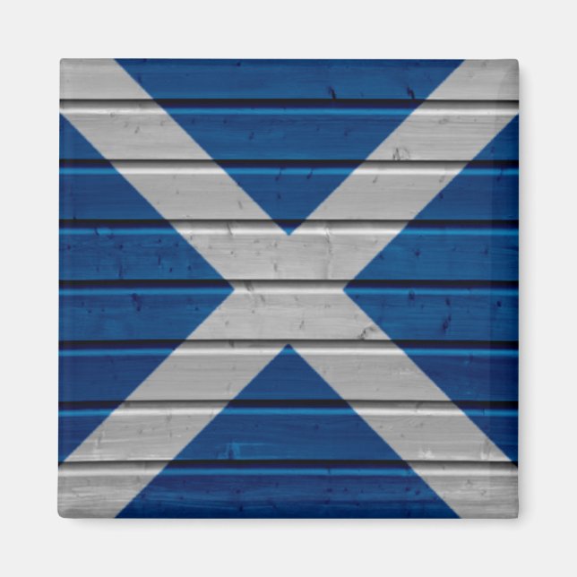 Imán de textura de tabla de madera de Escocia (Frente)