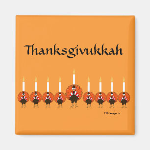 Imán de Thanksgivukkah Turquía Menorah