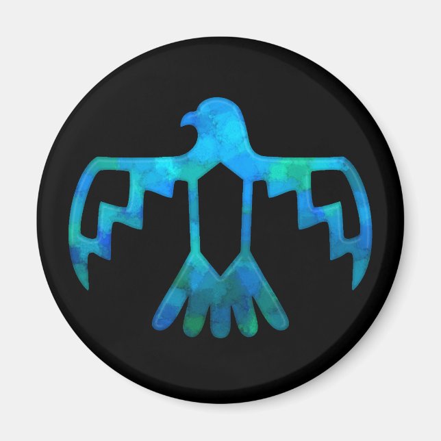 Imán de Thunderbird azul-verde (Frente)