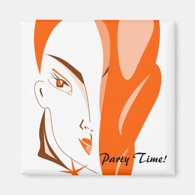 imán de tiempo de fiesta (Frente)