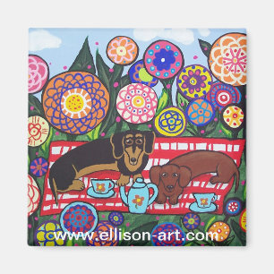 Imán de tiempo de té de Dachshund