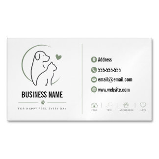 Imán de tienda de mascotas minimalista Tarjeta de 