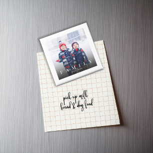 Imán de tipografía de foto de familia minimalista