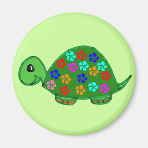 Imán de tortuga colorida