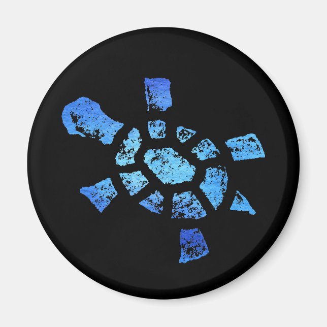 Imán de tortuga de agua azul (Frente)