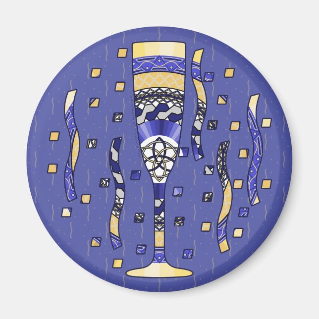 Imán de tostadas de Año Nuevo (Frente)