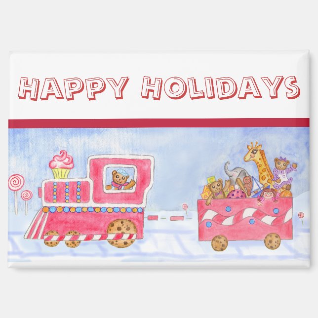 Imán de tren de Navidad (Anverso)