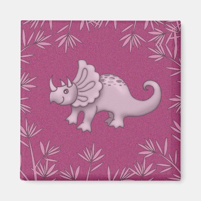 Imán de Triceratops Dinosaurio Adorable (Frente)