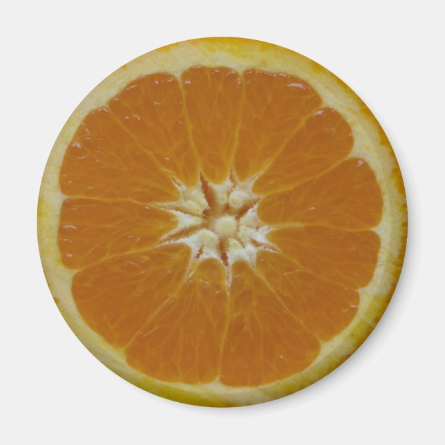 Imán de trozo de fruta naranja (Frente)