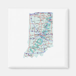 Imán de un estado a otro del mapa de Indiana
