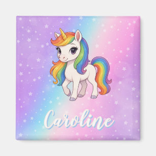 Imán de unicornio mágico colorido