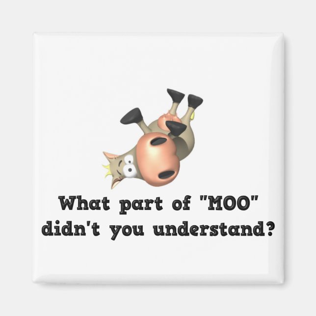 Imán de vaca divertida (Frente)
