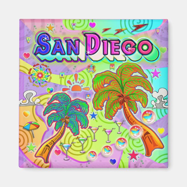 Imán de vacaciones de San Diego (Frente)