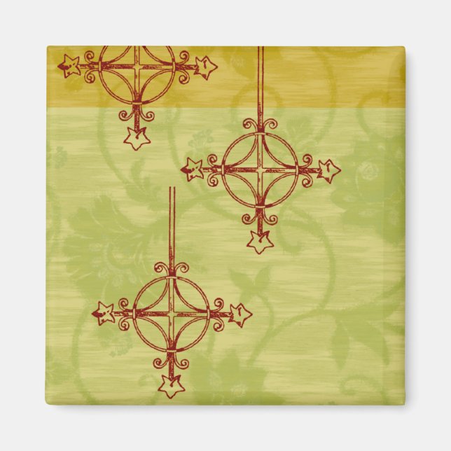 Imán de vacaciones felices de estilo de los años 7 (Frente)