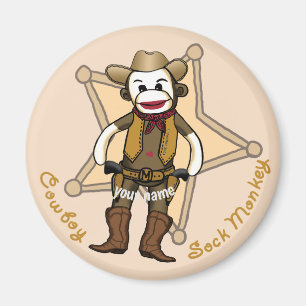 Imán de vaquero de mono de calcetín