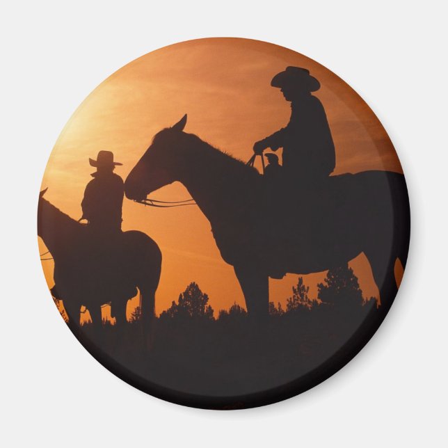 imán de vaqueros a caballo (Frente)