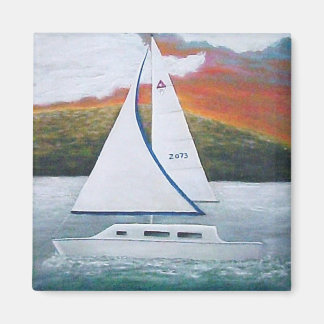 imán de vela de puesta al sol