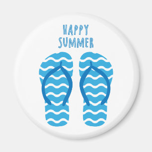 Imán de Verano Feliz con Chanclas