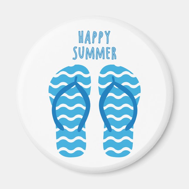 Imán de Verano Feliz con Chanclas (Frente)
