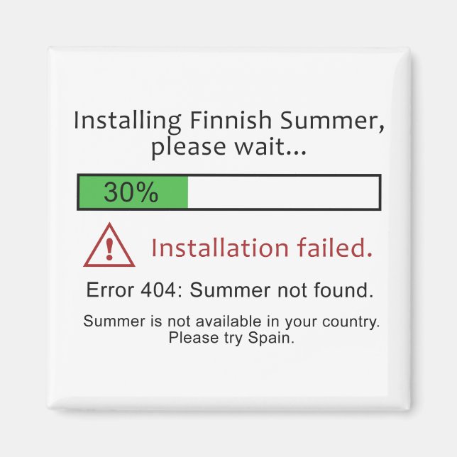 Imán de verano finlandés divertido (Frente)