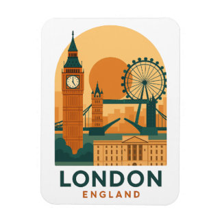 Imán de viaje vintage Londres Inglaterra | Ciudad