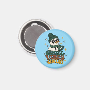 Imán de Vibraciones de Invierno Retro Snowman