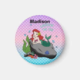 Imán De vuelta a la escuela con sirenas y el mar