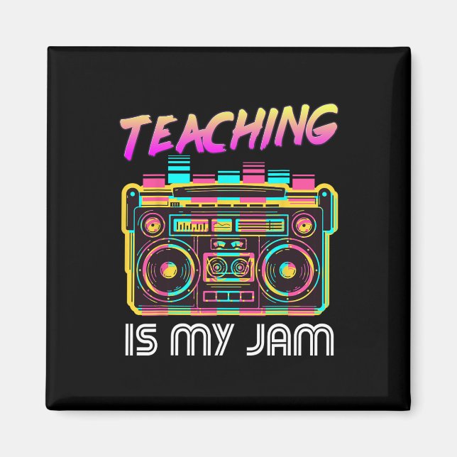 Imán De vuelta a la escuela la enseñanza retro es mi jo (Frente)