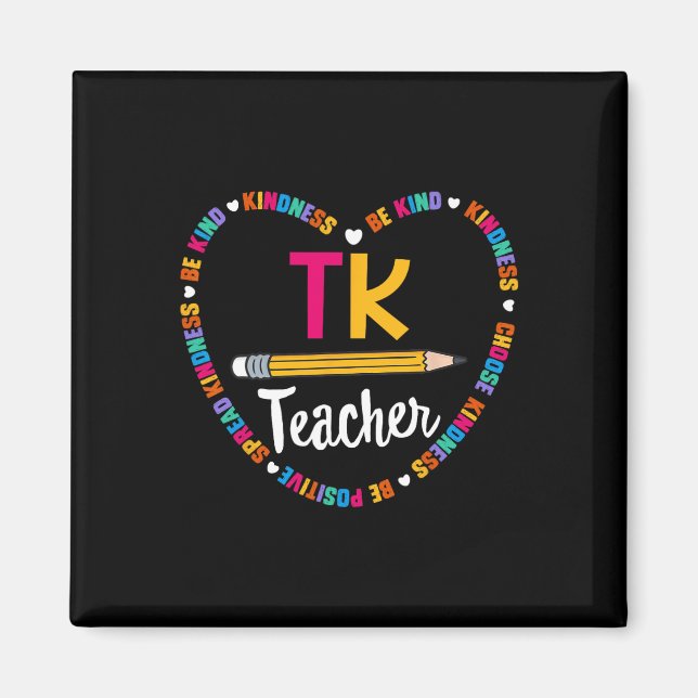 Imán De vuelta a la escuela TK Teacher Transitorio Kind (Frente)