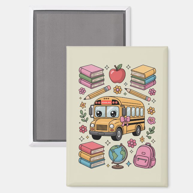 Imán De vuelta al colegio Coquette Teacher Kindergarten (Anverso/Reverso)