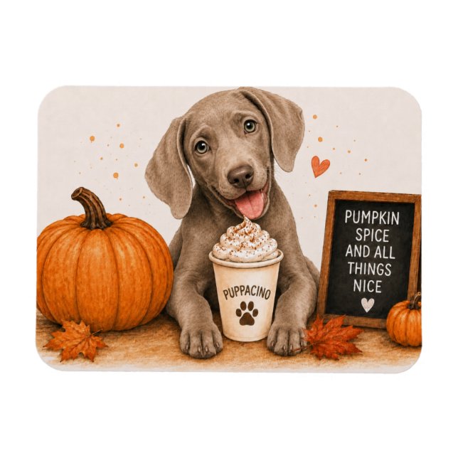 Imán de Weimaraner Pumpkin Spice (Horizontal)