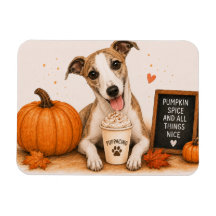 Imán de Whippet Pumpkin Spice