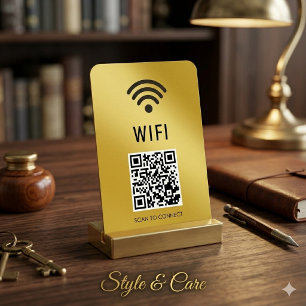 Imán de WiFi M Gold con código QR para conectar es