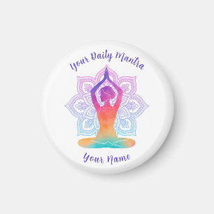 Imán de Yoga Personalizado con Nombre y Mantra