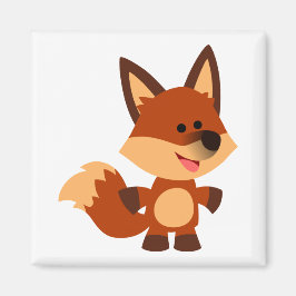 Imán de zorro de dibujos animados inocente y lindo