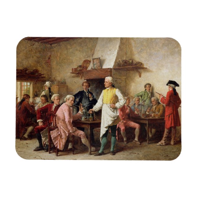 Imán Debate de un caballero, 1881 (petróleo en el panel (Horizontal)