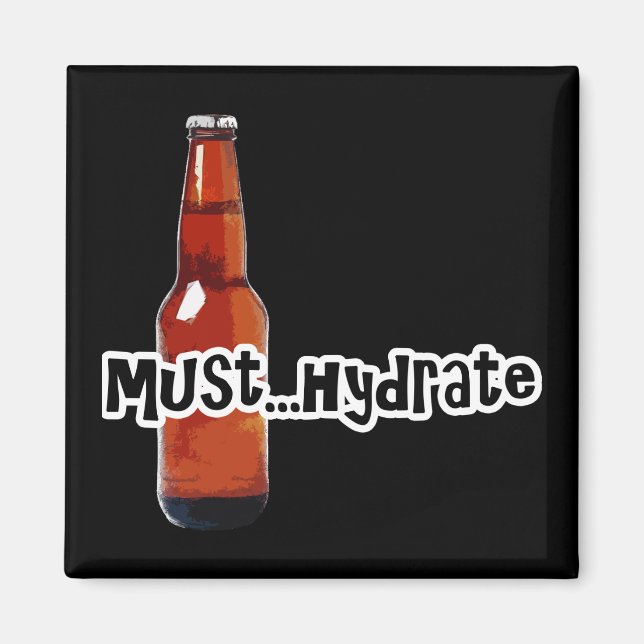 Imán Debe hidratar frasco de cerveza (Frente)