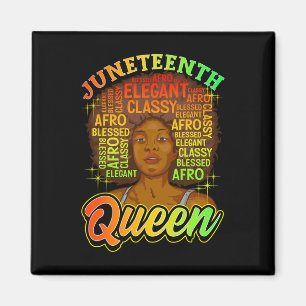 Imán Decimoctava mujer Camisetas de junio Natural Afro