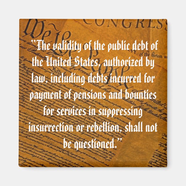 Imán Decimocuarta Enmienda Deuda Pública (Frente)