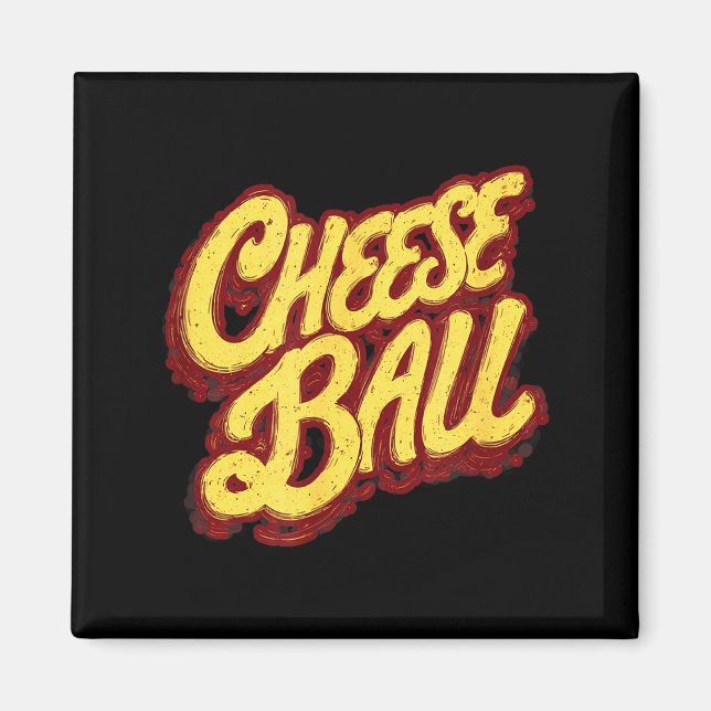 Imán Declaración divertida de bola de queso gráfico dis (Frente)