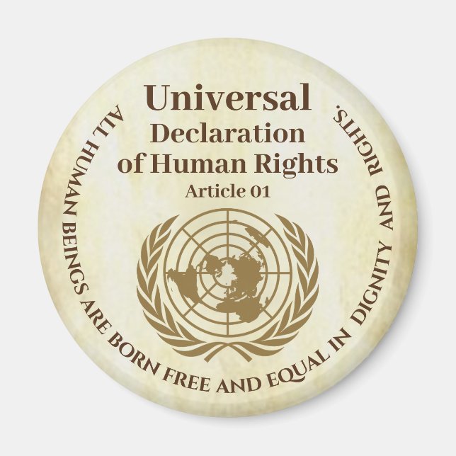 Imán Declaración Universal de Derechos Humanos Artículo (Frente)