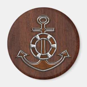 Imán Decoración De Acero De Mahogany Náutico Húmedo