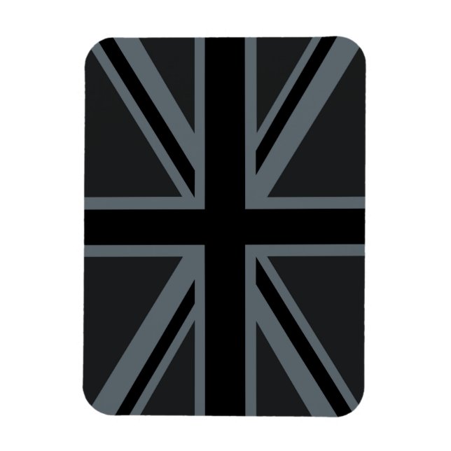 Imán Decoración de bandera británica de Black Union Jac (Vertical)