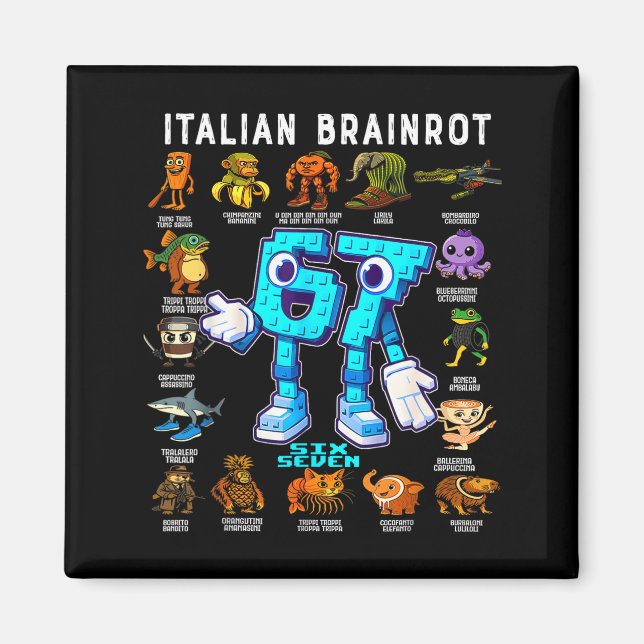 Imán Decoración de cumpleaños divertida italiana Brainr (Frente)