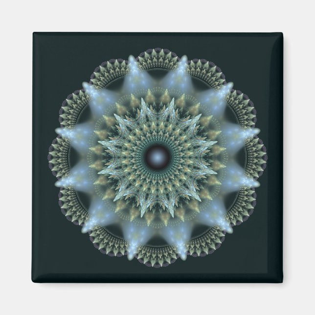 Imán Decoración de estrella brillante y fractal (Frente)