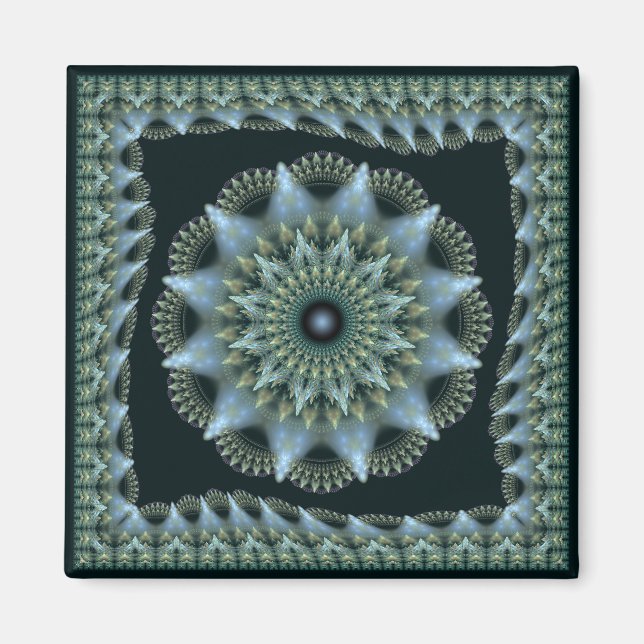 Imán Decoración de estrella brillante y fractal (Frente)