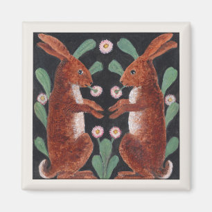 Imán Decoración de flor de primavera de estilo antiguo