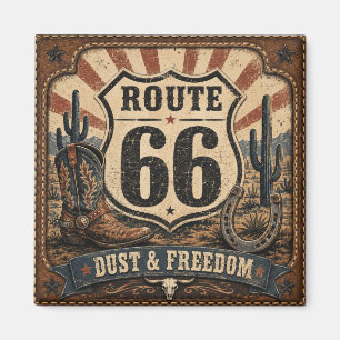 Imán Decoración de hogar occidental vintage Ruta 66 Dus